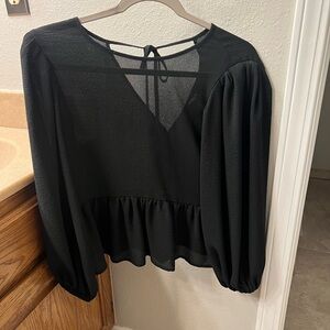 Express Black Sheer Blouse